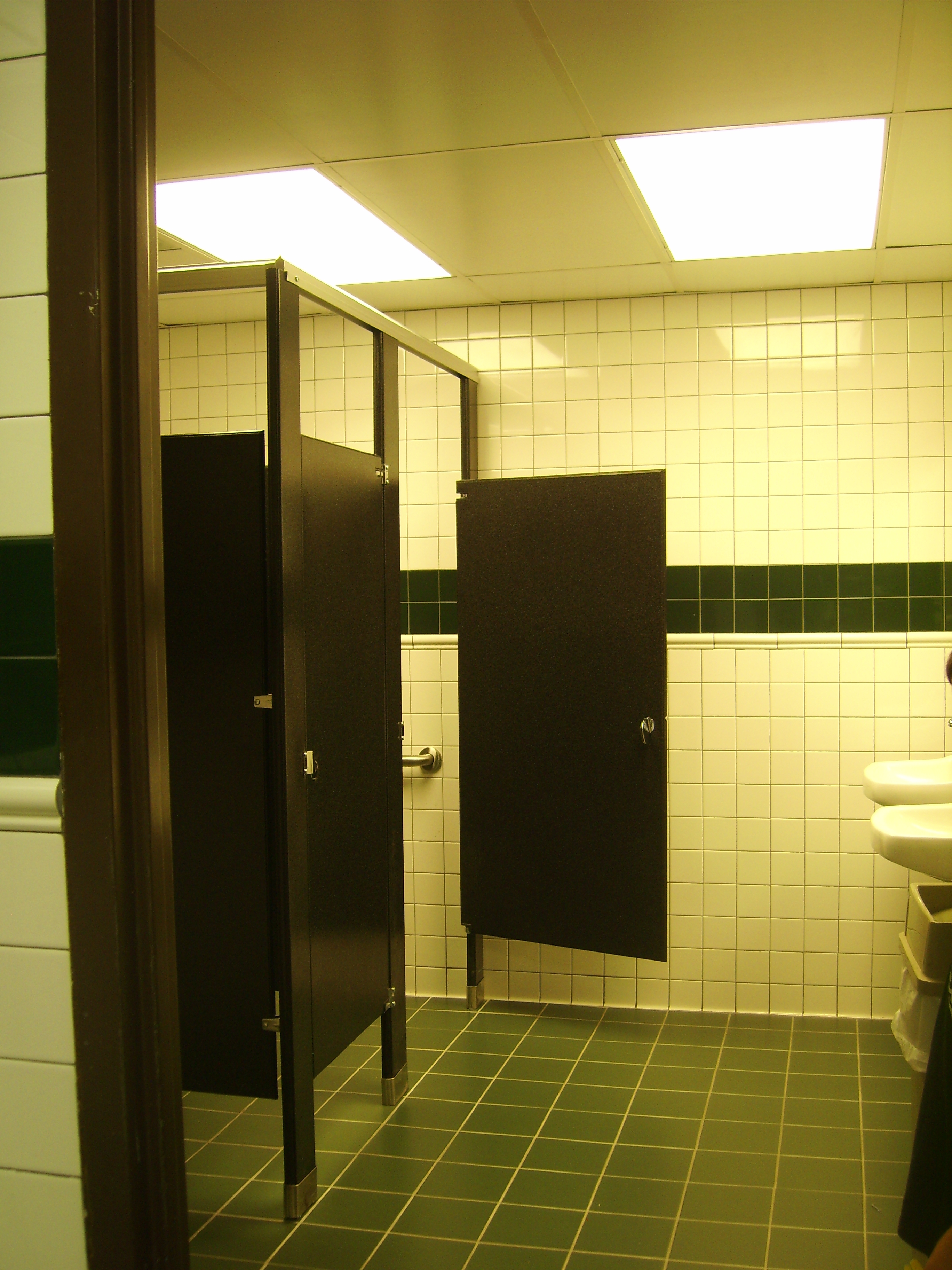 Inside new restrooms